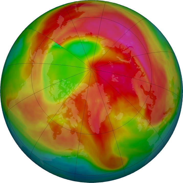 Arctic ozone map for 26 February 2018